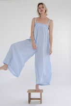 Load image into Gallery viewer, Gingham linen wide leg jumpsuit
