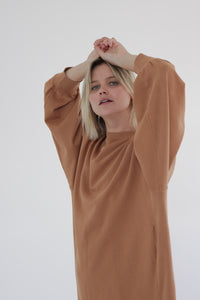 Garment dye cotton-terry sweatshirt dress