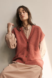Alpaca wool blend button-down sweater vest