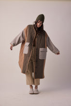Load image into Gallery viewer, Patch quilted wool cotton blend coat
