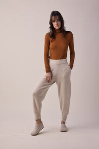 Cashmere wool blend sweater jogger pants