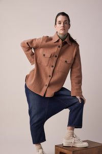 Wool and cotton blend shirts Jacket