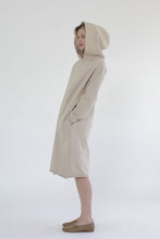Load image into Gallery viewer, Garment dye cotton fleece Hoodie dress
