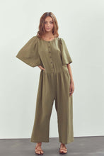 Load image into Gallery viewer, Button-down volume sleeve jumpsuit
