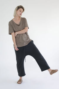 Garment dye french terry baggy sweatpants