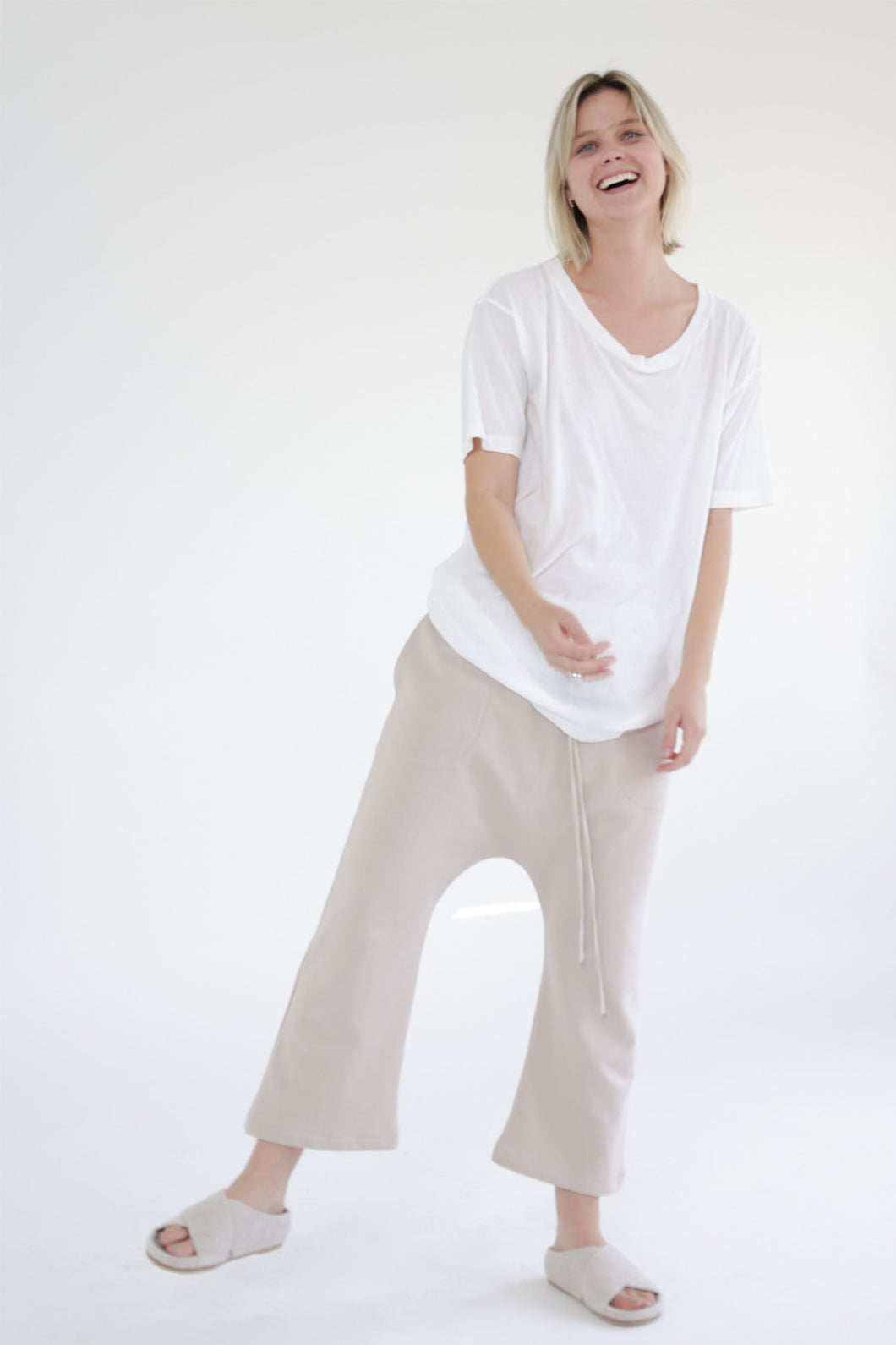 Garment dye french terry baggy sweatpants