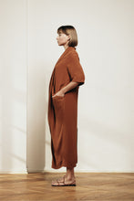 Load image into Gallery viewer, Shawl neck draped midi dress
