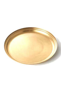 Brass round tray: large
