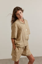 Load image into Gallery viewer, Notched collar gingham shirts

